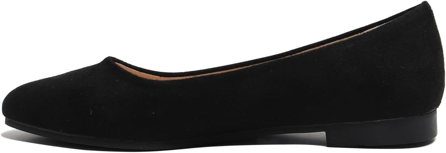 Ladies Ballet Flats Comfortable Work Shoes Slip-On Ballerina Pumps Every day Wear Casual Closed Toe Shoes UK Sizes 3-8