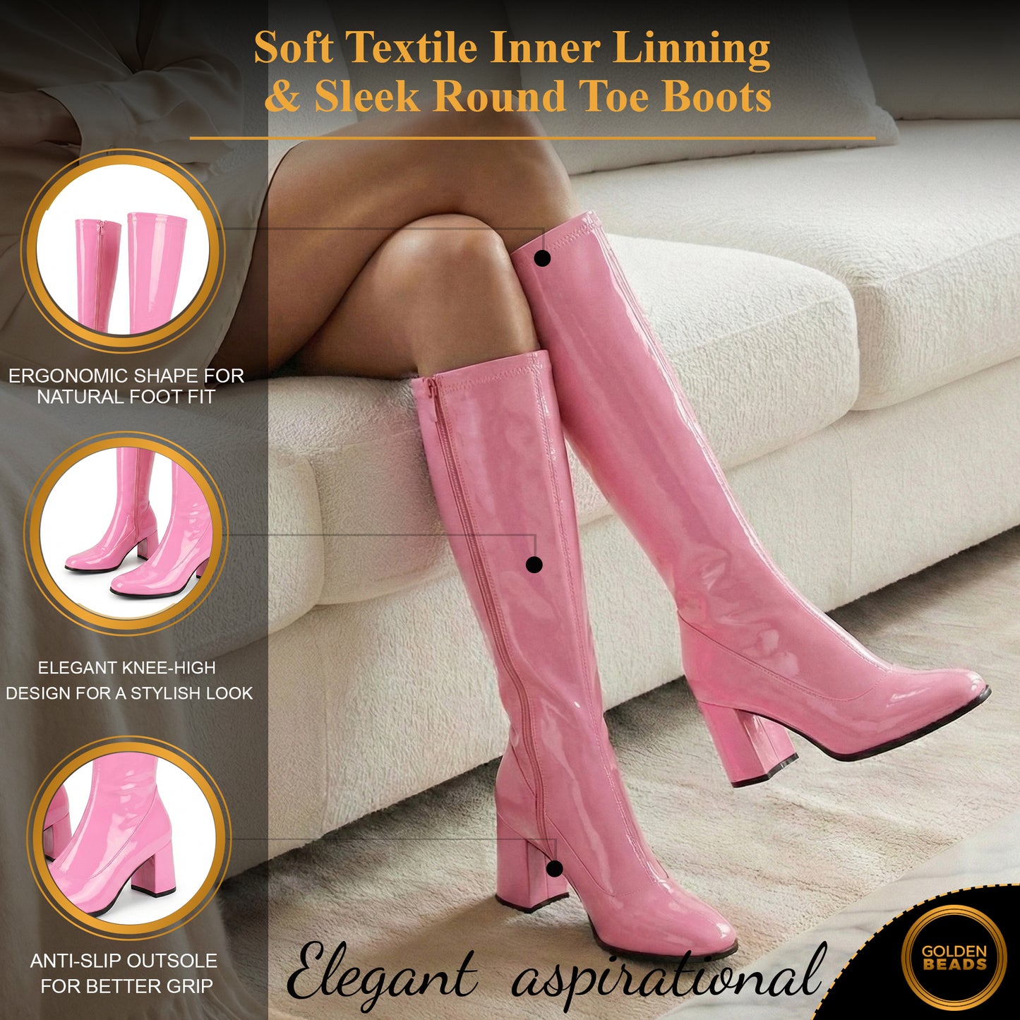 Ladies Womens Fancy Dress Party Go Go 1960s & 1970s Retro Look Girls Shoes | Lady Costume Heels Boots