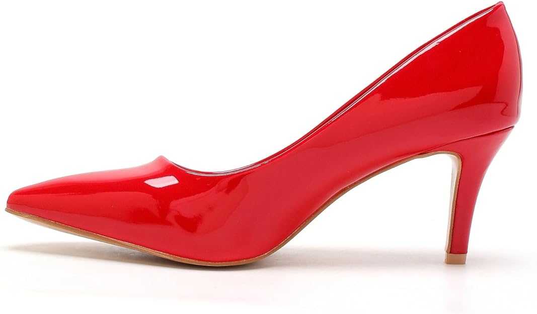 Women’s Low Heel Court Shoes Elegant Pointed Toe Mid Heel Pumps for Office, Work, Wedding & Formal Wear Comfort Shoes UK