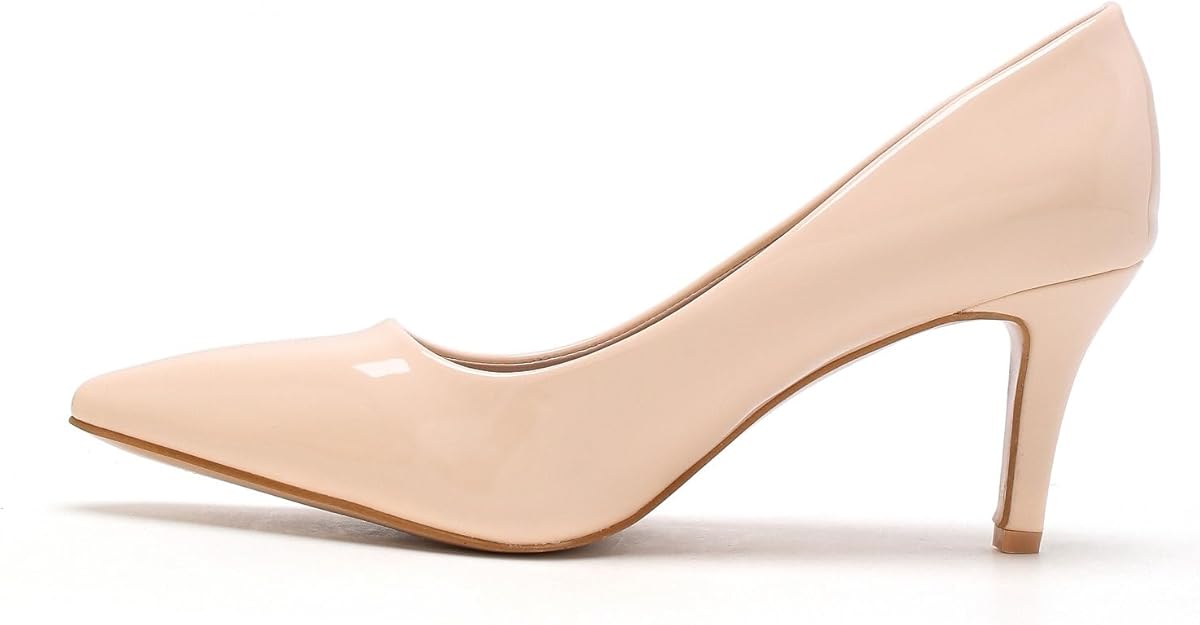 Women’s Low Heel Court Shoes Elegant Pointed Toe Mid Heel Pumps for Office, Work, Wedding & Formal Wear Comfort Shoes UK