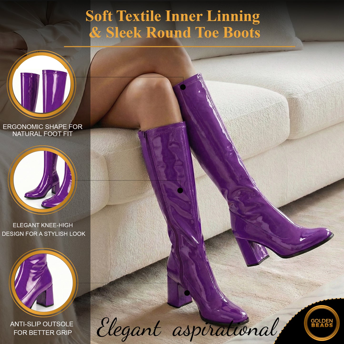 Ladies Womens Fancy Dress Party Go Go 1960s & 1970s Retro Look Girls Shoes | Lady Costume Heels Boots