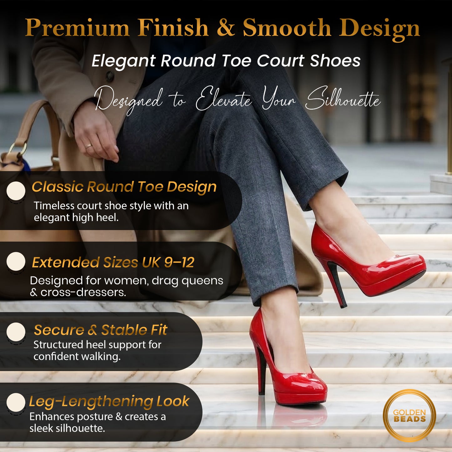 New Mens Womens Drag Queen Cross Dresser HIGH Heel Round Toe Court Shoes