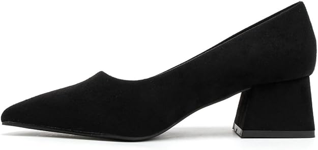 Elegant Women's Closed Pointed Toe Slip-On Court Heels with Featuring Chunky Block Heel Stylish Shoes for Weddings & Parties