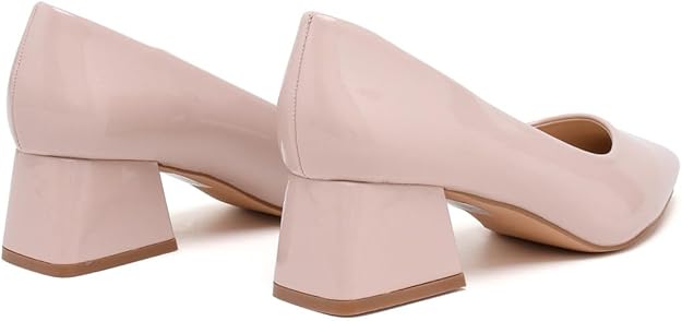 Elegant Women's Closed Pointed Toe Slip-On Court Heels with Featuring Chunky Block Heel Stylish Shoes for Weddings & Parties