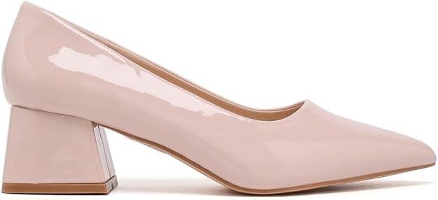 Elegant Women's Closed Pointed Toe Slip-On Court Heels with Featuring Chunky Block Heel Stylish Shoes for Weddings & Parties