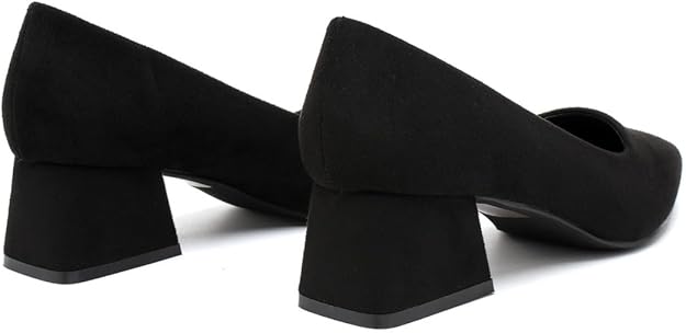 Elegant Women's Closed Pointed Toe Slip-On Court Heels with Featuring Chunky Block Heel Stylish Shoes for Weddings & Parties