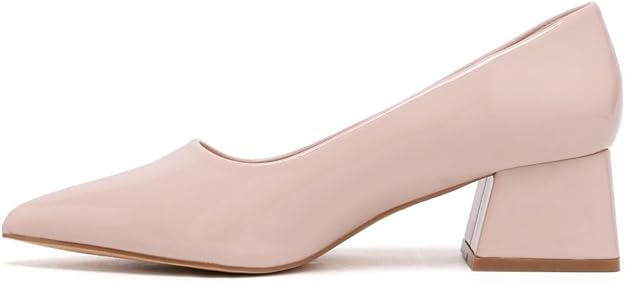 Elegant Women's Closed Pointed Toe Slip-On Court Heels with Featuring Chunky Block Heel Stylish Shoes for Weddings & Parties