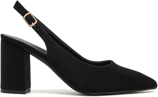 Women’s Elegant Pointed Toe Court Shoes Ankle Strap Chunky Heels, Block Heel Sandals Pumps for Wedding & Party UK Size 3-8