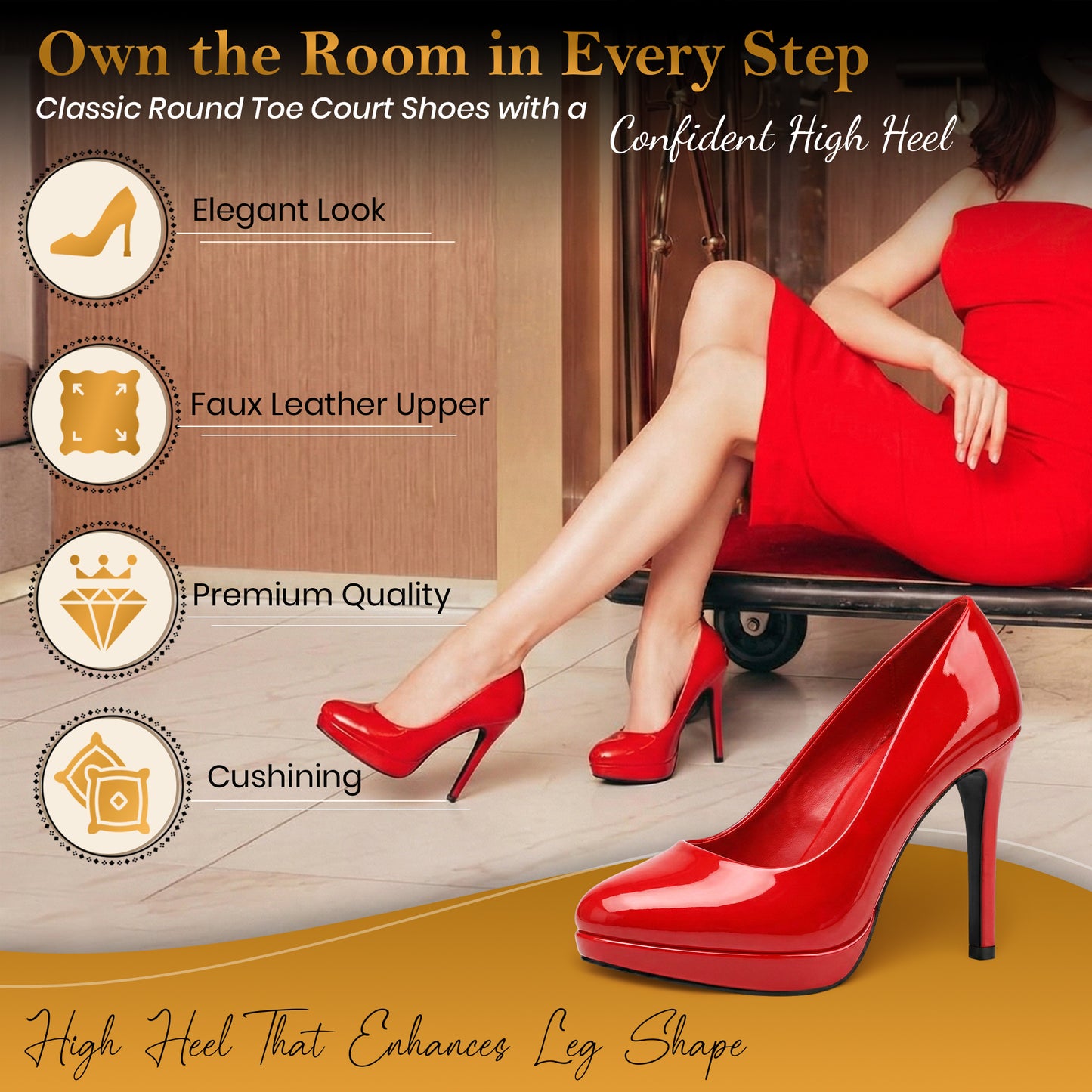 New Mens Womens Drag Queen Cross Dresser HIGH Heel Round Toe Court Shoes