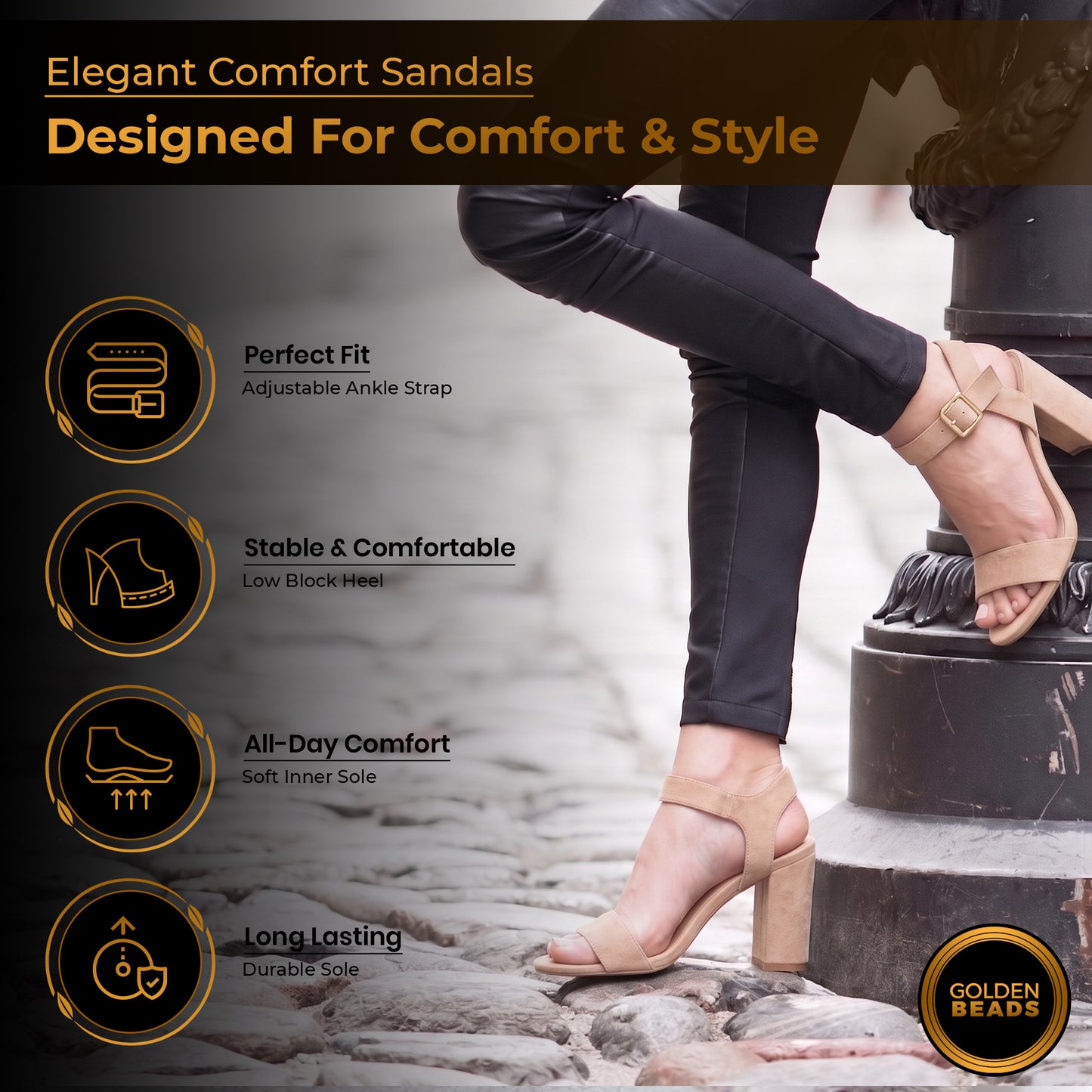 Women Party and casual Low MID Heel Block Peep Toe Ladies Ankle Strap Party Strappy ladies Sandals