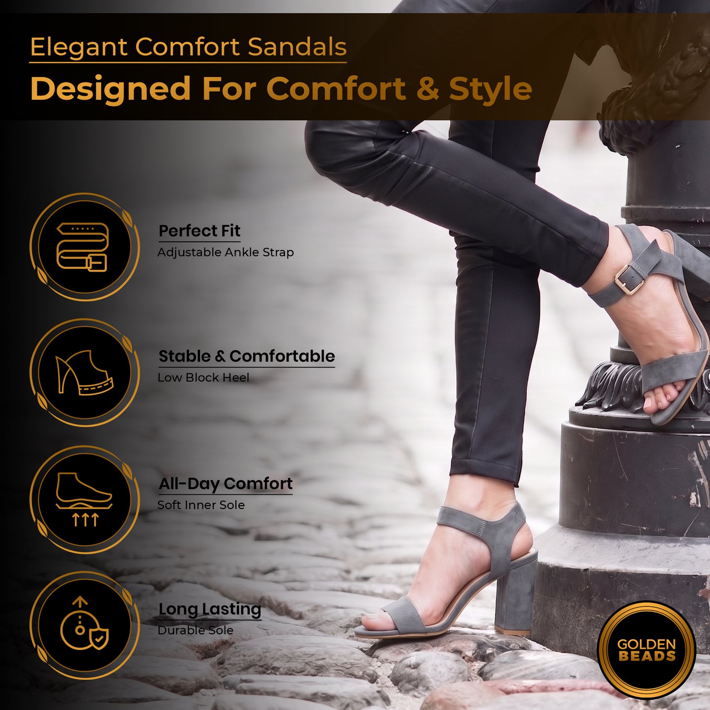 Women Party and casual Low MID Heel Block Peep Toe Ladies Ankle Strap Party Strappy ladies Sandals