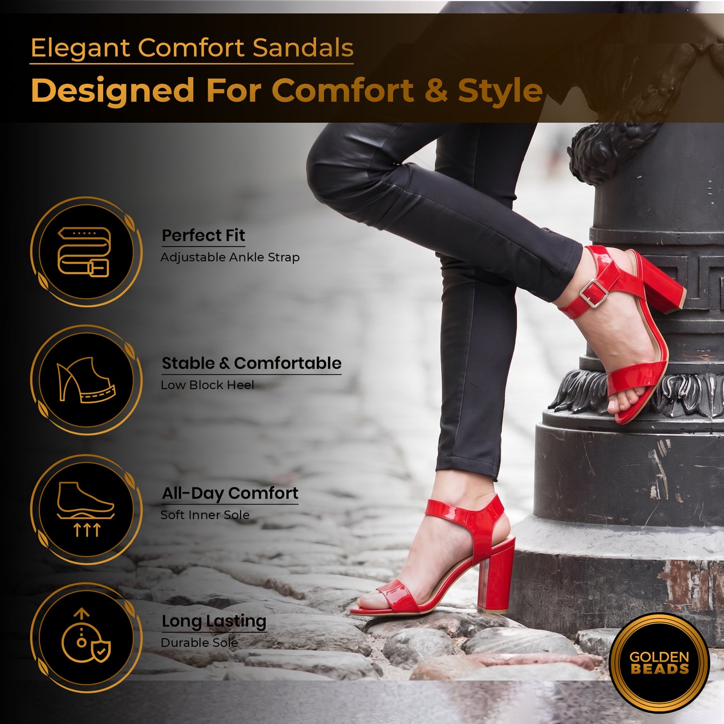 Women Party and casual Low MID Heel Block Peep Toe Ladies Ankle Strap Party Strappy ladies Sandals