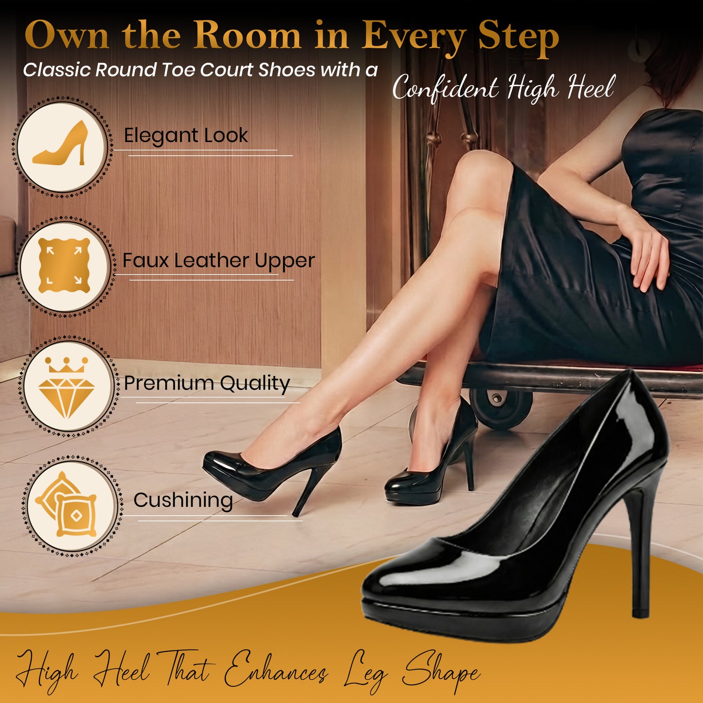 New Mens Womens Drag Queen Cross Dresser HIGH Heel Round Toe Court Shoes