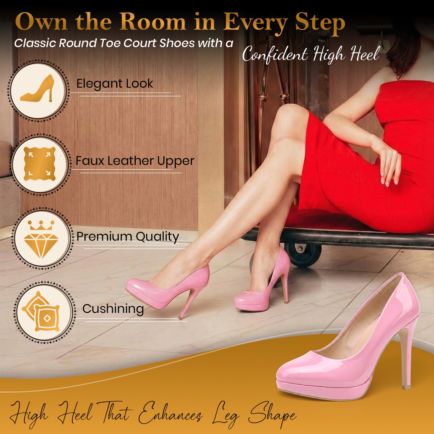 New Mens Womens Drag Queen Cross Dresser HIGH Heel Round Toe Court Shoes
