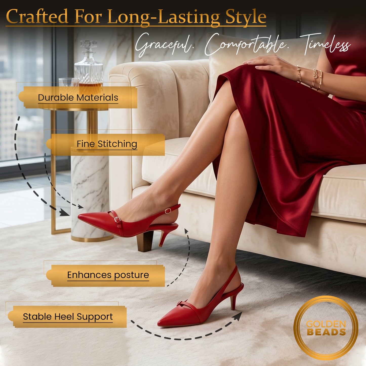 Elegant Women’s Pointed Toe Sling back Kitten Heel Sandals Perfect Wedding & Party Pumps Stylish Footwear (Size 3-8 UK)