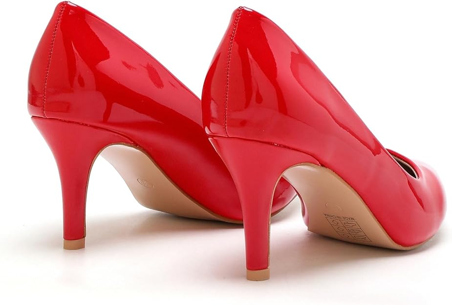 Women’s Low Heel Court Shoes Elegant Pointed Toe Mid Heel Pumps for Office, Work, Wedding & Formal Wear Comfort Shoes UK