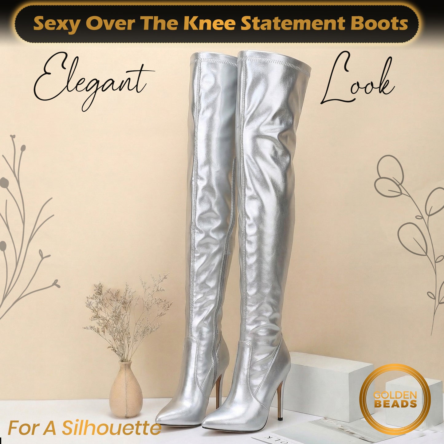 New Women Ladies Thigh High Over The Knee High Heel Stretch Boots