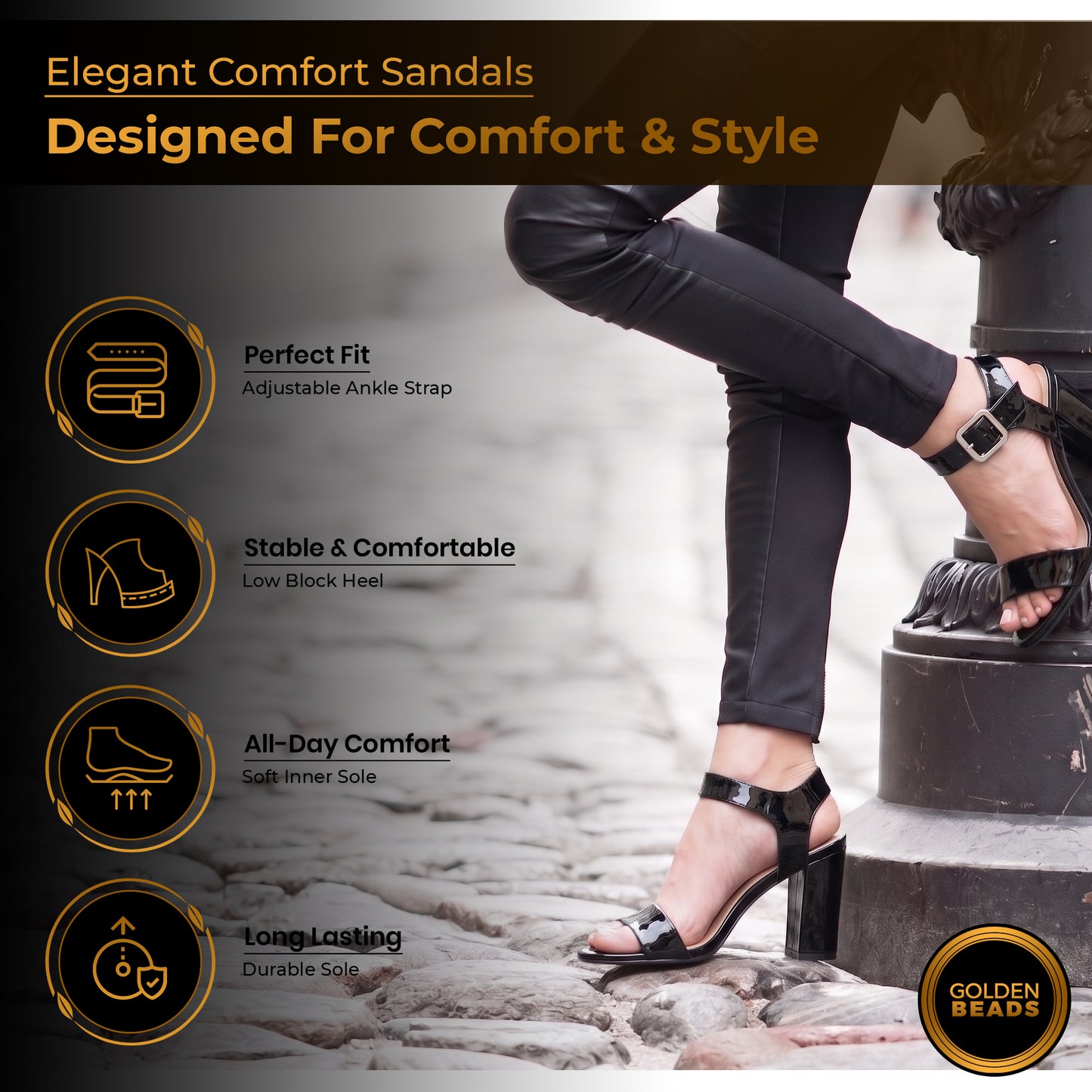 Women Party and casual Low MID Heel Block Peep Toe Ladies Ankle Strap Party Strappy ladies Sandals