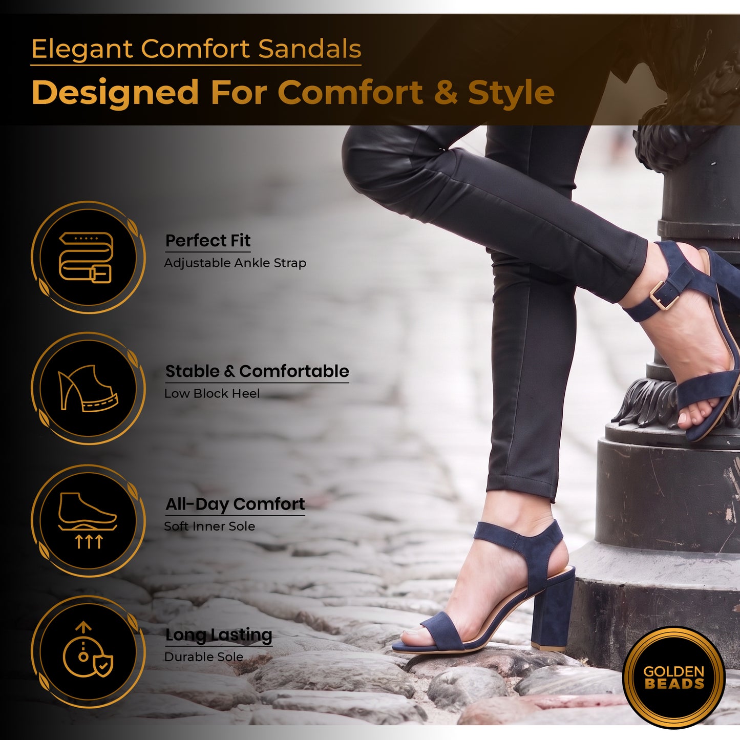 Women Party and casual Low MID Heel Block Peep Toe Ladies Ankle Strap Party Strappy ladies Sandals