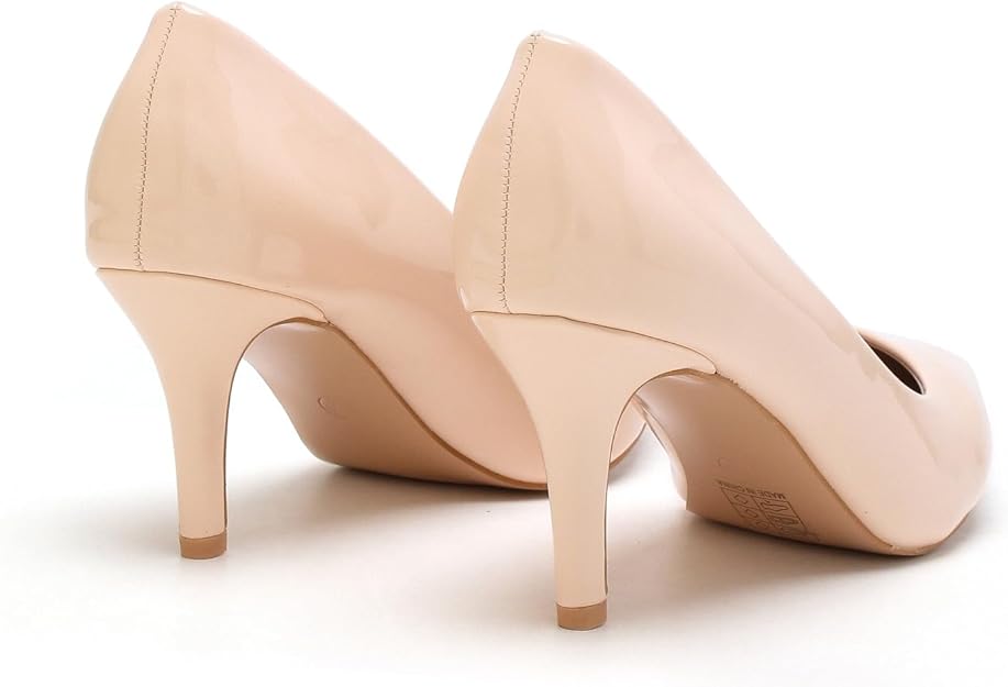Women’s Low Heel Court Shoes Elegant Pointed Toe Mid Heel Pumps for Office, Work, Wedding & Formal Wear Comfort Shoes UK