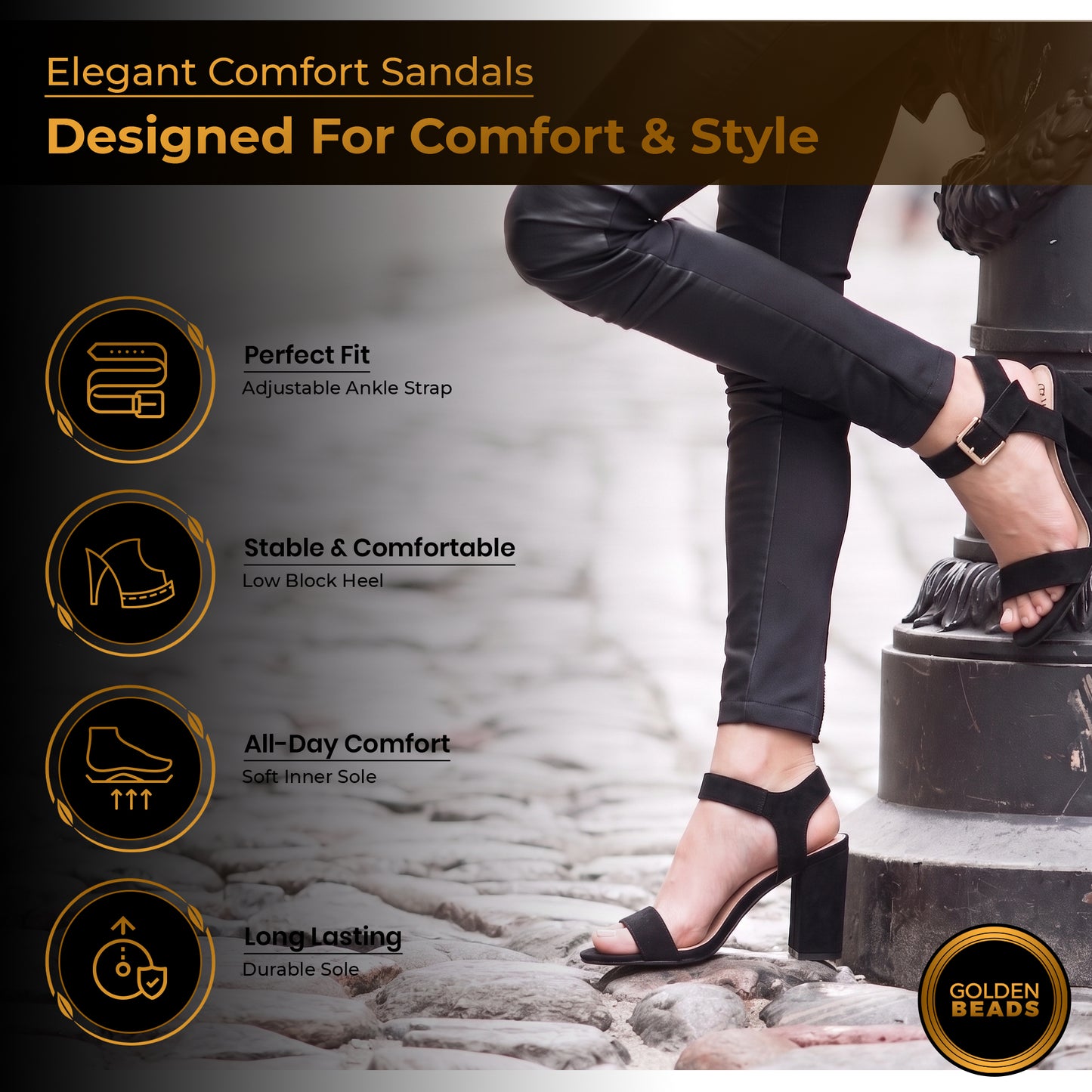 Women Party and casual Low MID Heel Block Peep Toe Ladies Ankle Strap Party Strappy ladies Sandals