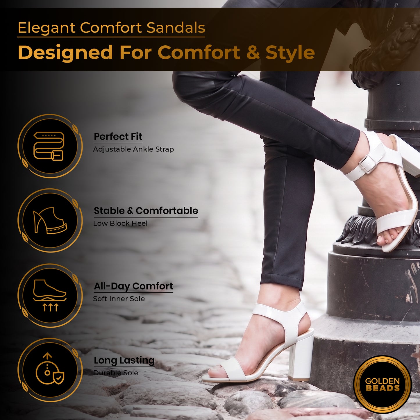 Women Party and casual Low MID Heel Block Peep Toe Ladies Ankle Strap Party Strappy ladies Sandals