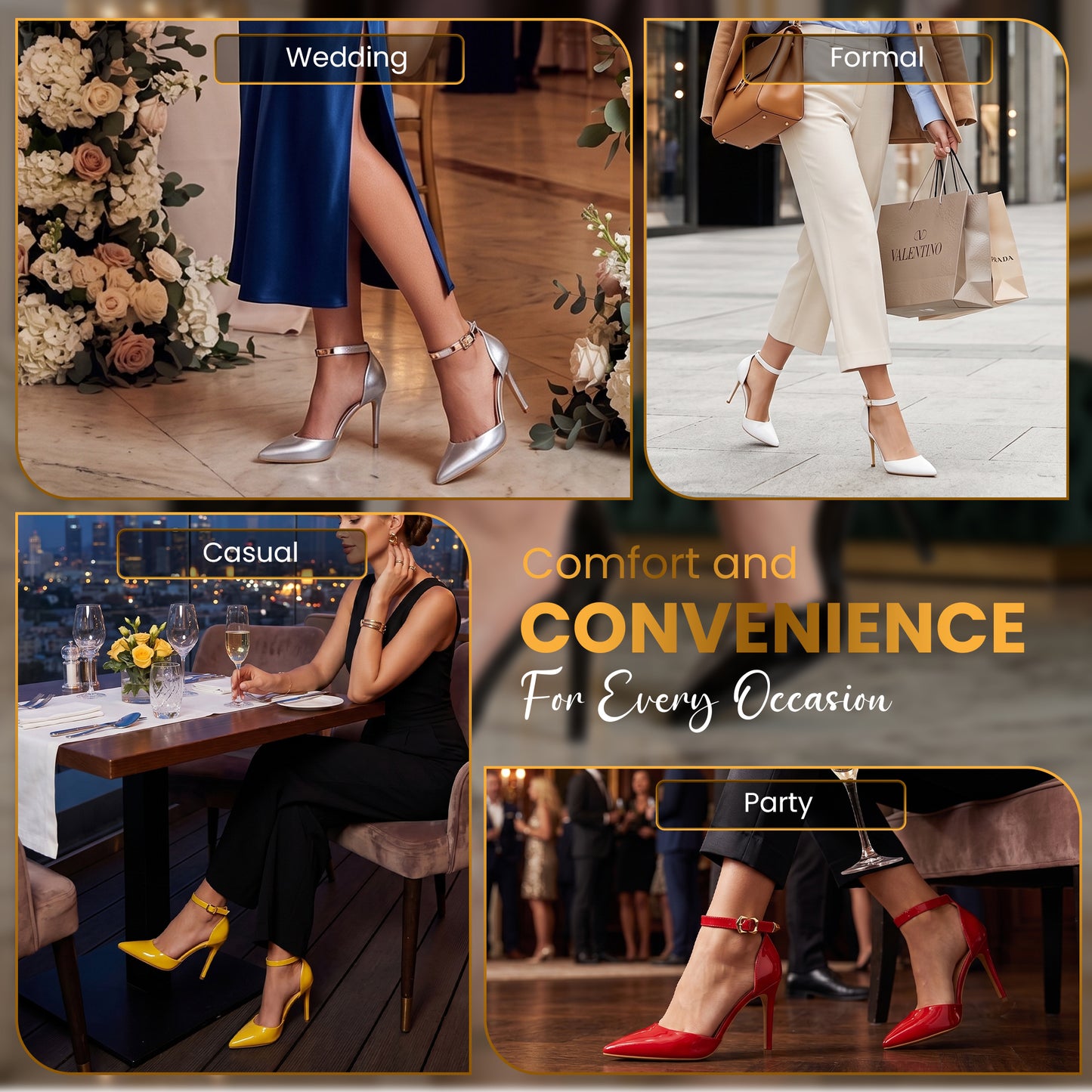 Womens ladies Ankle Strap High Stiletto Heel Sandals Pointy Toe Court Shoes