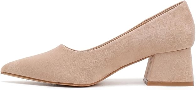 Elegant Women's Closed Pointed Toe Slip-On Court Heels with Featuring Chunky Block Heel Stylish Shoes for Weddings & Parties