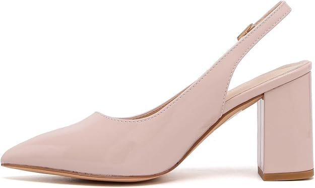 Women’s Elegant Pointed Toe Court Shoes Ankle Strap Chunky Heels, Block Heel Sandals Pumps for Wedding & Party UK Size 3-8