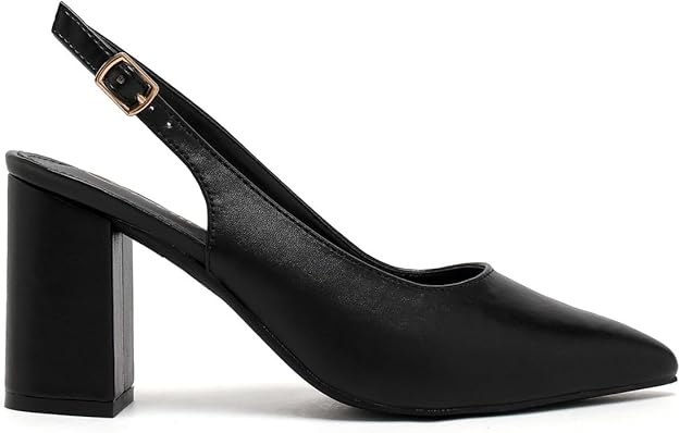 Women’s Elegant Pointed Toe Court Shoes Ankle Strap Chunky Heels, Block Heel Sandals Pumps for Wedding & Party UK Size 3-8