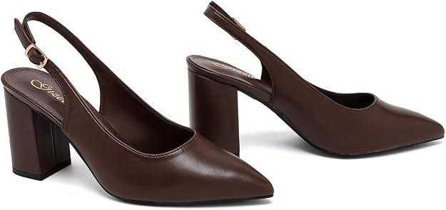 Women’s Elegant Pointed Toe Court Shoes Ankle Strap Chunky Heels, Block Heel Sandals Pumps for Wedding & Party UK Size 3-8
