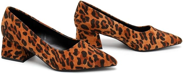 Elegant Women's Closed Pointed Toe Slip-On Court Heels with Featuring Chunky Block Heel Stylish Shoes for Weddings & Parties