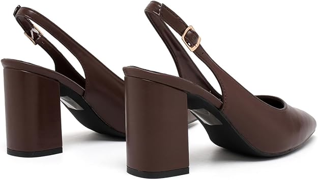 Women’s Elegant Pointed Toe Court Shoes Ankle Strap Chunky Heels, Block Heel Sandals Pumps for Wedding & Party UK Size 3-8