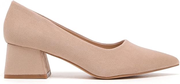 Elegant Women's Closed Pointed Toe Slip-On Court Heels with Featuring Chunky Block Heel Stylish Shoes for Weddings & Parties