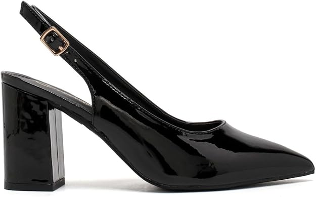 Women’s Elegant Pointed Toe Court Shoes Ankle Strap Chunky Heels, Block Heel Sandals Pumps for Wedding & Party UK Size 3-8
