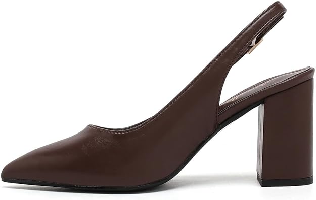 Women’s Elegant Pointed Toe Court Shoes Ankle Strap Chunky Heels, Block Heel Sandals Pumps for Wedding & Party UK Size 3-8