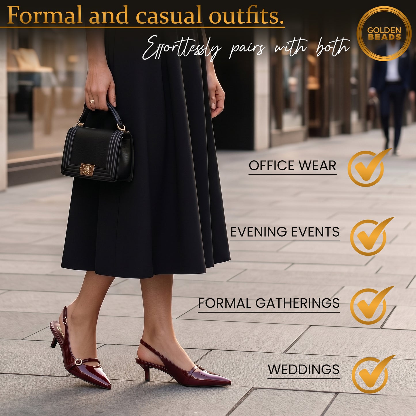 Elegant Women’s Pointed Toe Sling back Kitten Heel Sandals Perfect Wedding & Party Pumps Stylish Footwear (Size 3-8 UK)