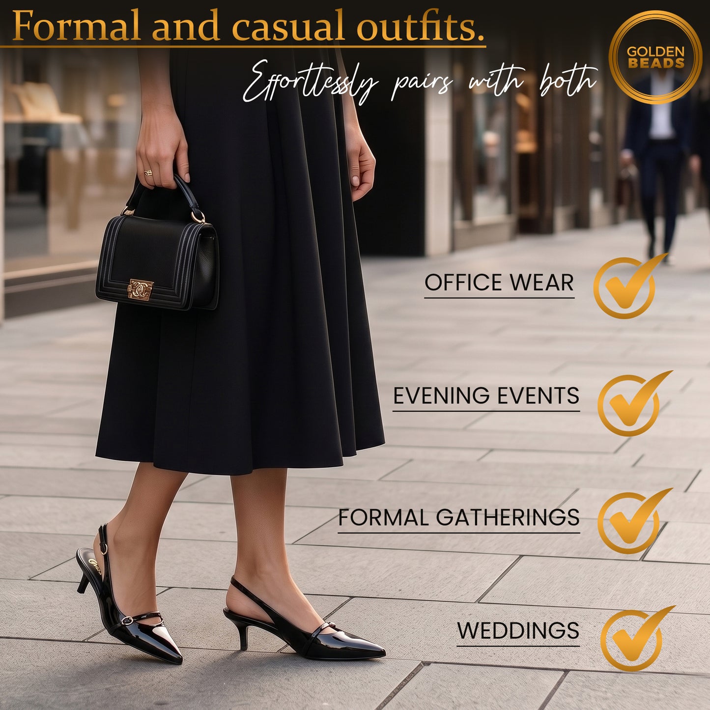 Elegant Women’s Pointed Toe Sling back Kitten Heel Sandals Perfect Wedding & Party Pumps Stylish Footwear (Size 3-8 UK)
