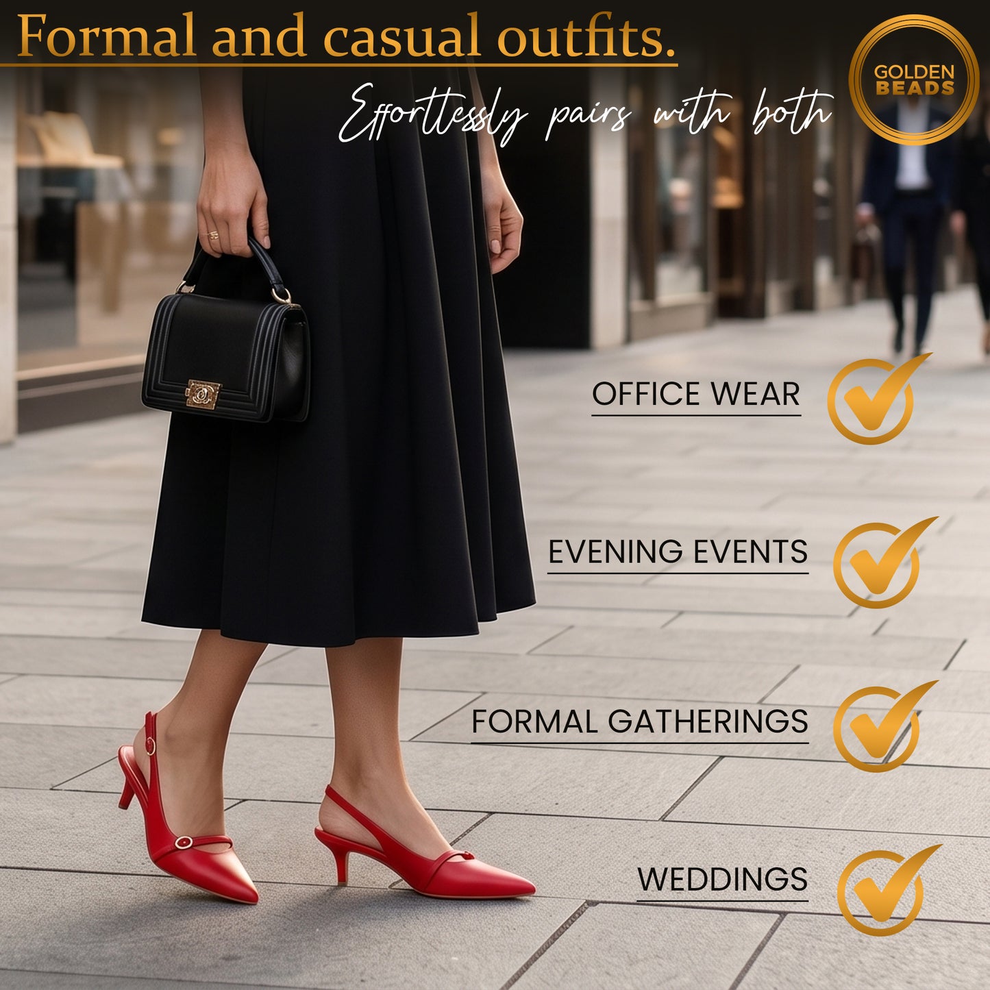Elegant Women’s Pointed Toe Sling back Kitten Heel Sandals Perfect Wedding & Party Pumps Stylish Footwear (Size 3-8 UK)