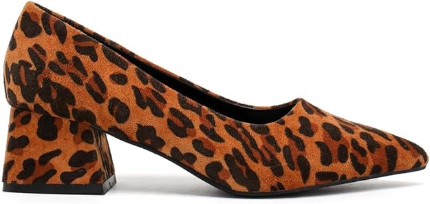 Elegant Women's Closed Pointed Toe Slip-On Court Heels with Featuring Chunky Block Heel Stylish Shoes for Weddings & Parties