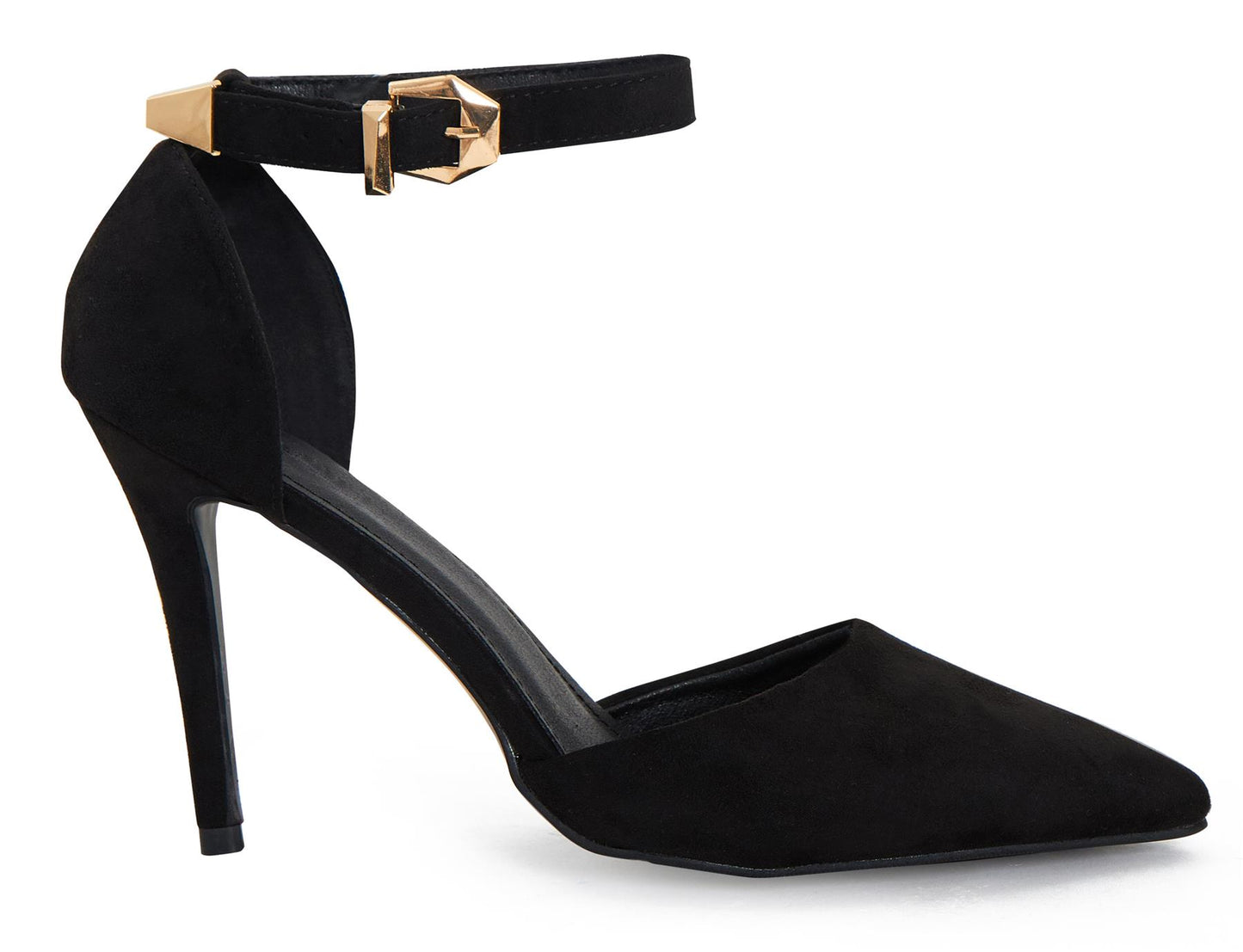 Womens ladies Ankle Strap High Stiletto Heel Sandals Pointy Toe Court Shoes