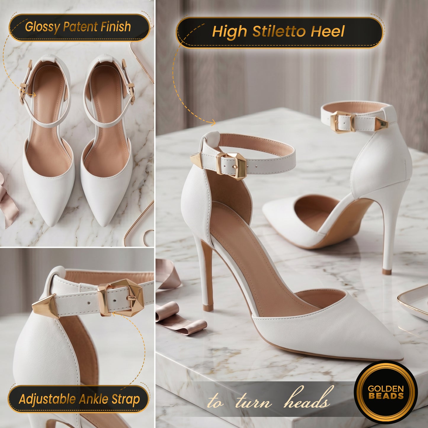 Womens ladies Ankle Strap High Stiletto Heel Sandals Pointy Toe Court Shoes