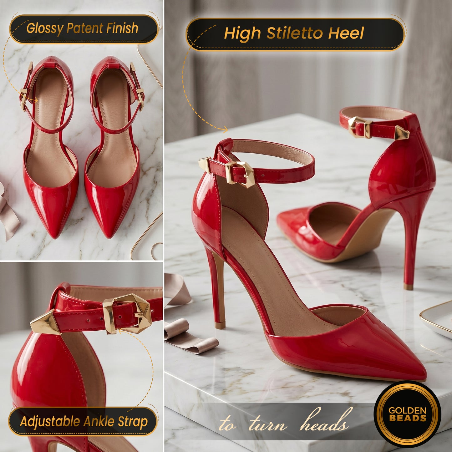 Womens ladies Ankle Strap High Stiletto Heel Sandals Pointy Toe Court Shoes