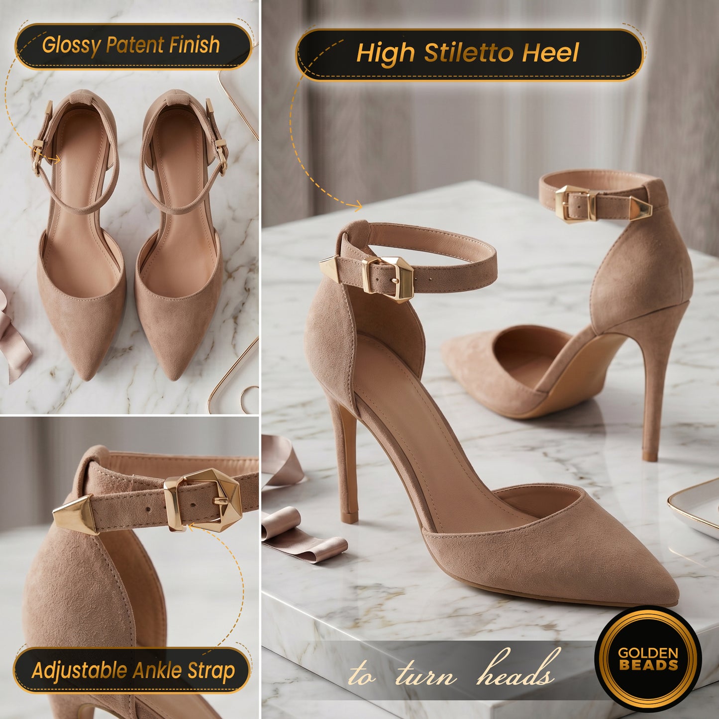 Womens ladies Ankle Strap High Stiletto Heel Sandals Pointy Toe Court Shoes
