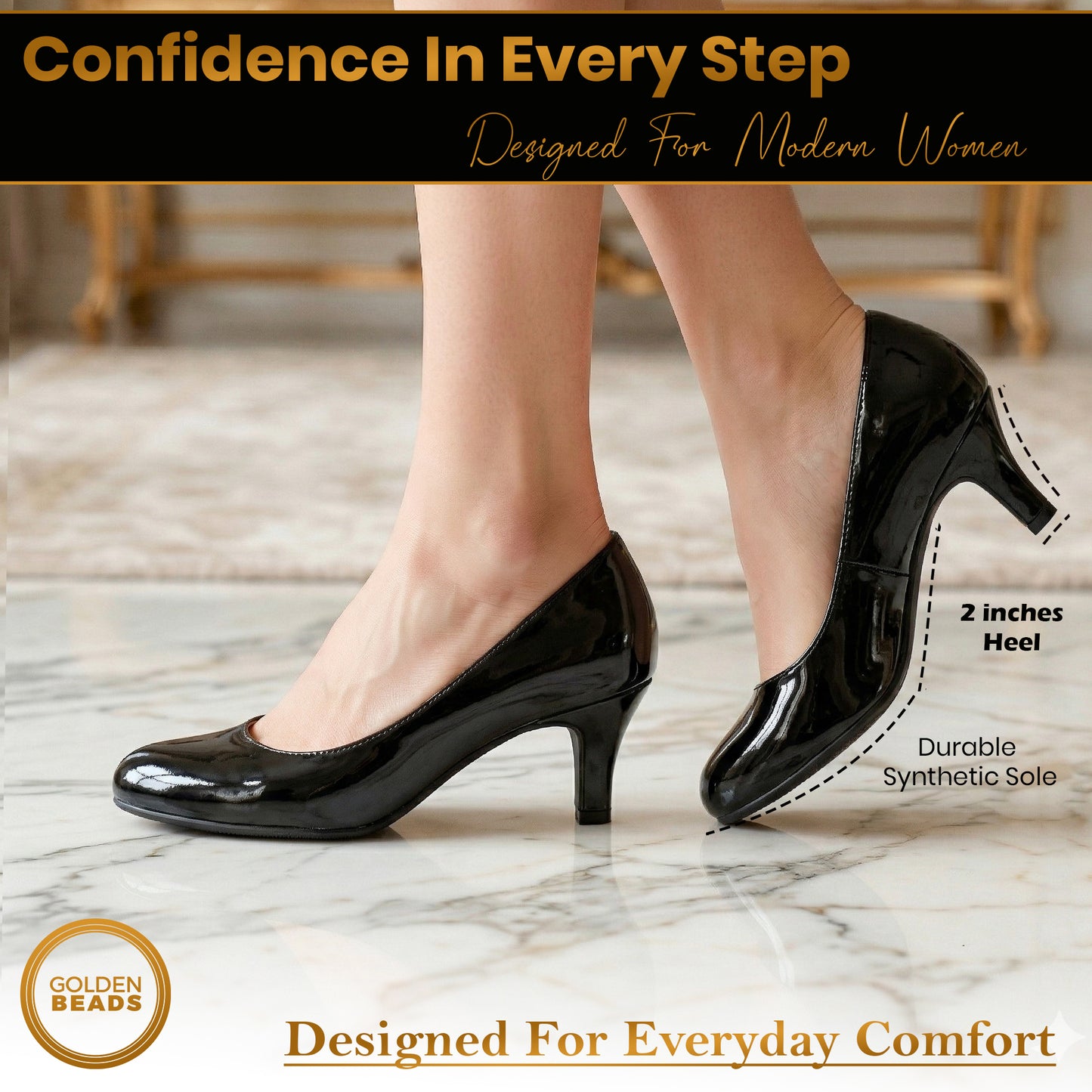 Ladies Womens Low Kitten Heel Work Court Evening Girls Shoes Pumps