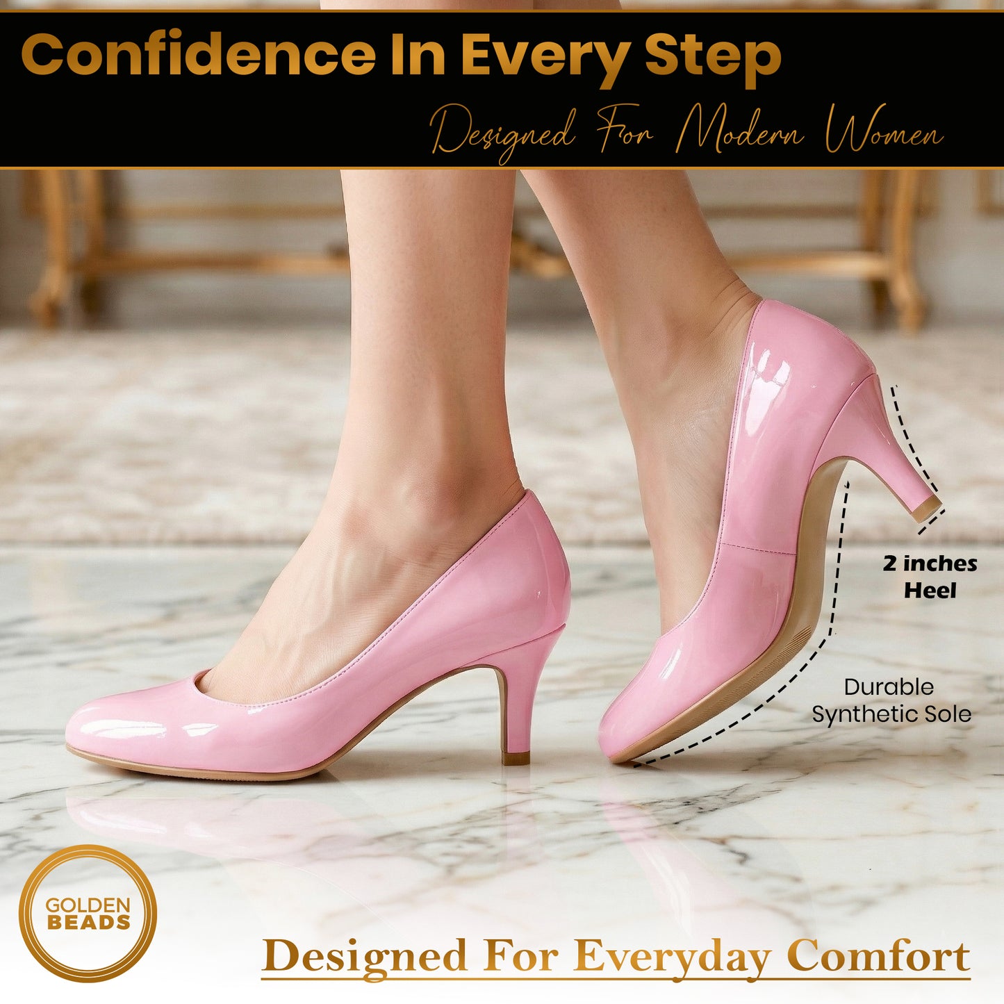 Ladies Womens Low Kitten Heel Work Court Evening Girls Shoes Pumps