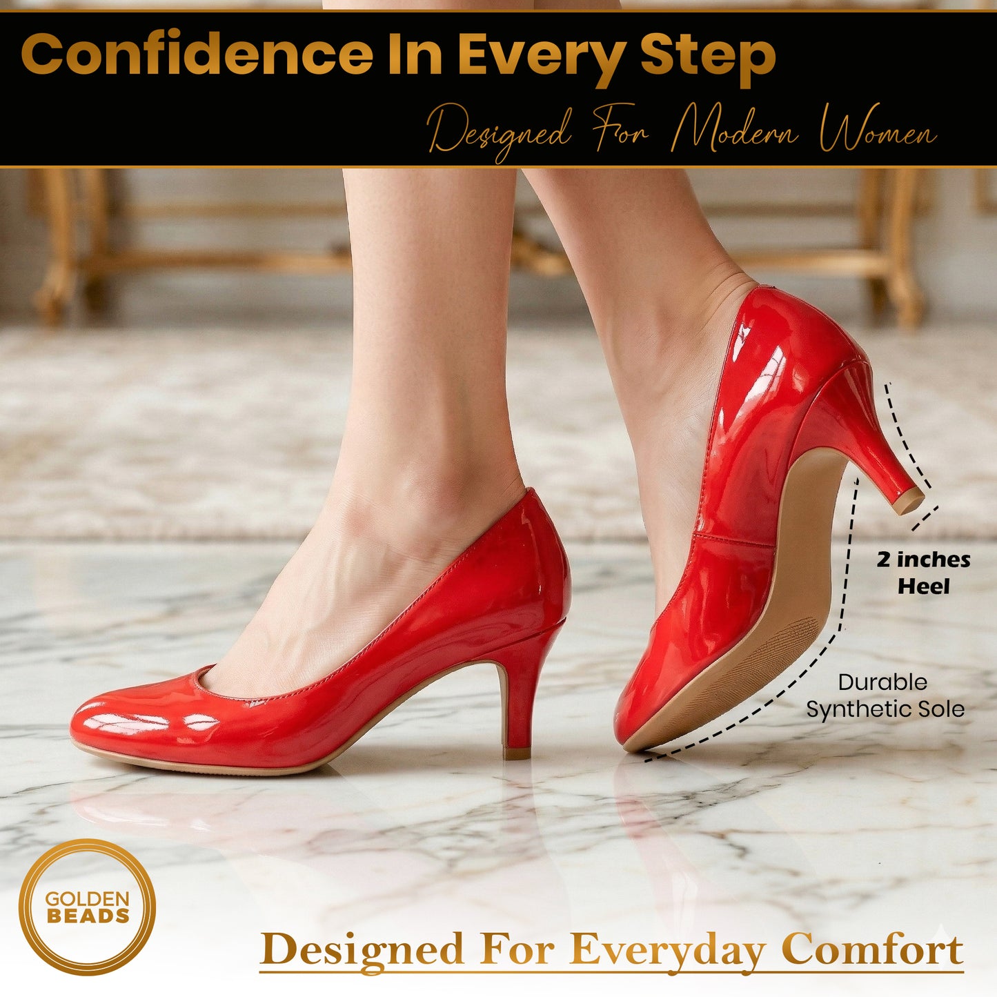 Womens Ladies Low Kitten Heels for Office, Work, Night Out and Party Court Shoes