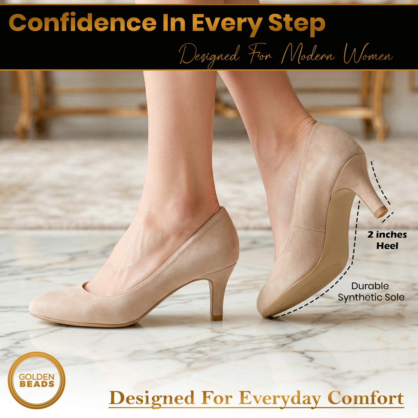 Ladies Womens Low Kitten Heel Work Court Evening Girls Shoes Pumps