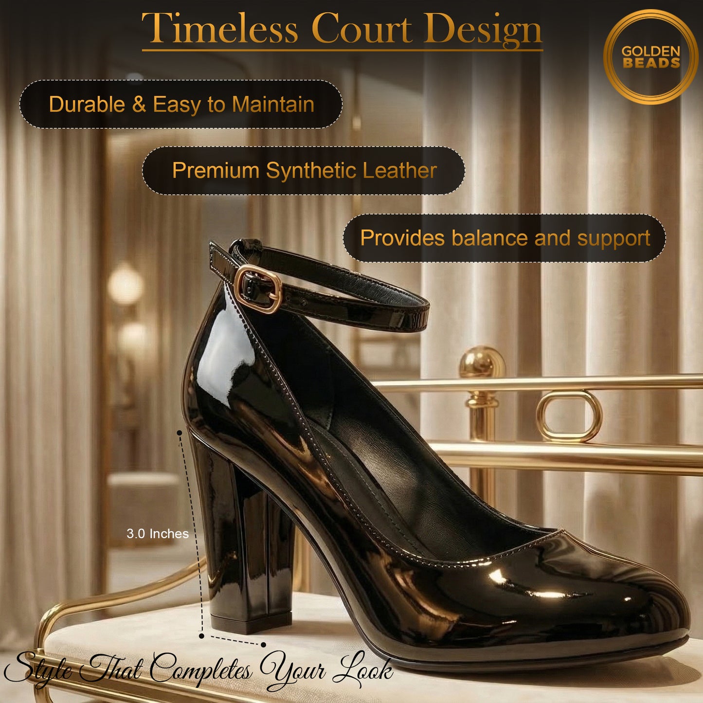 Womens Ladies Block Heel Ankle Strap Work Court Evening Dress Girls Shoes Pumps