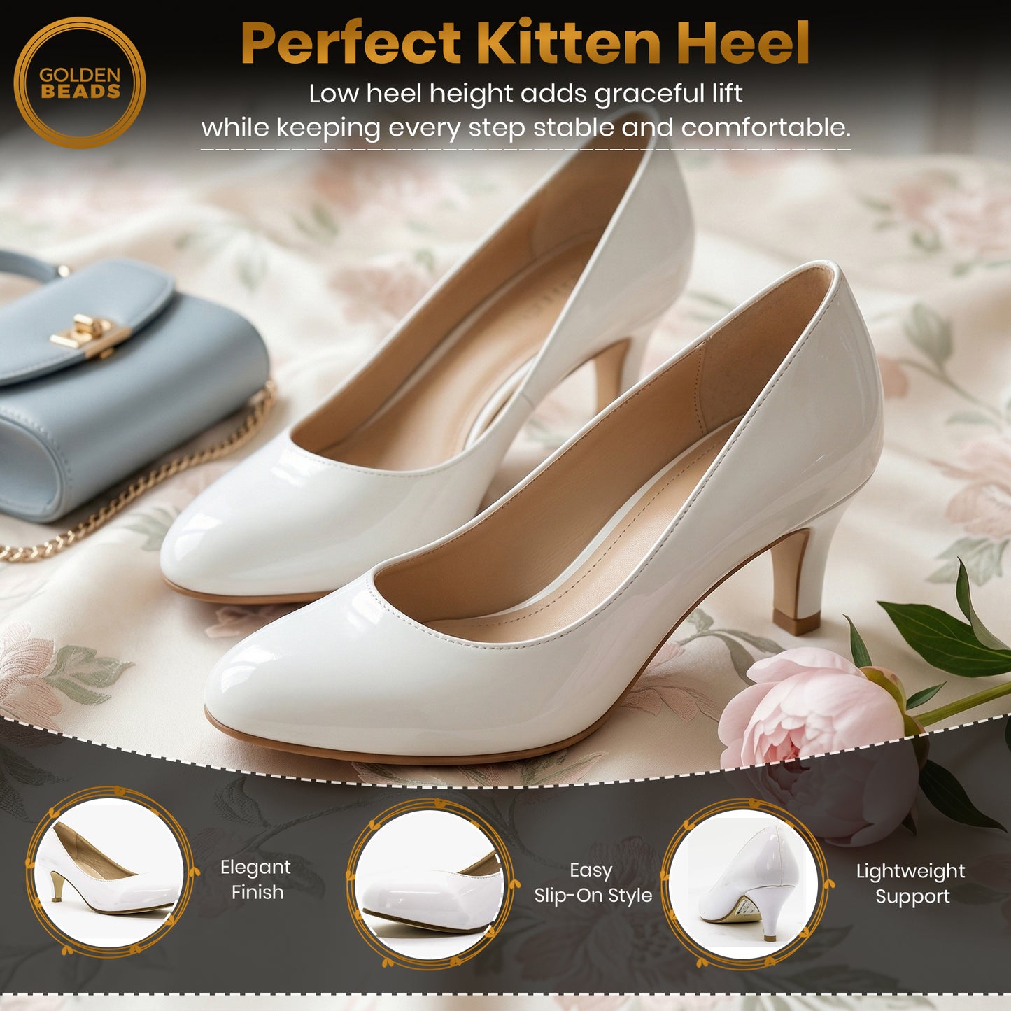 Ladies Womens Low Kitten Heel Work Court Evening Girls Shoes Pumps